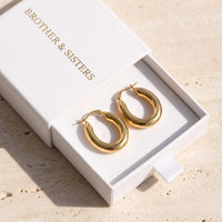 Thumbnail for Boucles d'oreilles dorées — dans l'écrin cadeau, or | SKU: lesbrillantes
