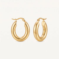 Thumbnail for Créoles épaisses — photo produit sur fond blanc, or | SKU: lesbrillantes