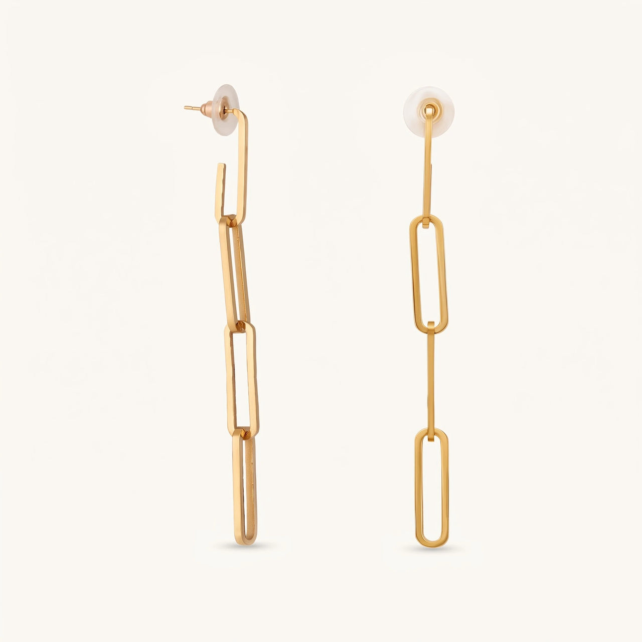 Boucles d'oreilles chaîne — photo produit sur fond blanc, or | SKU: lespendantes