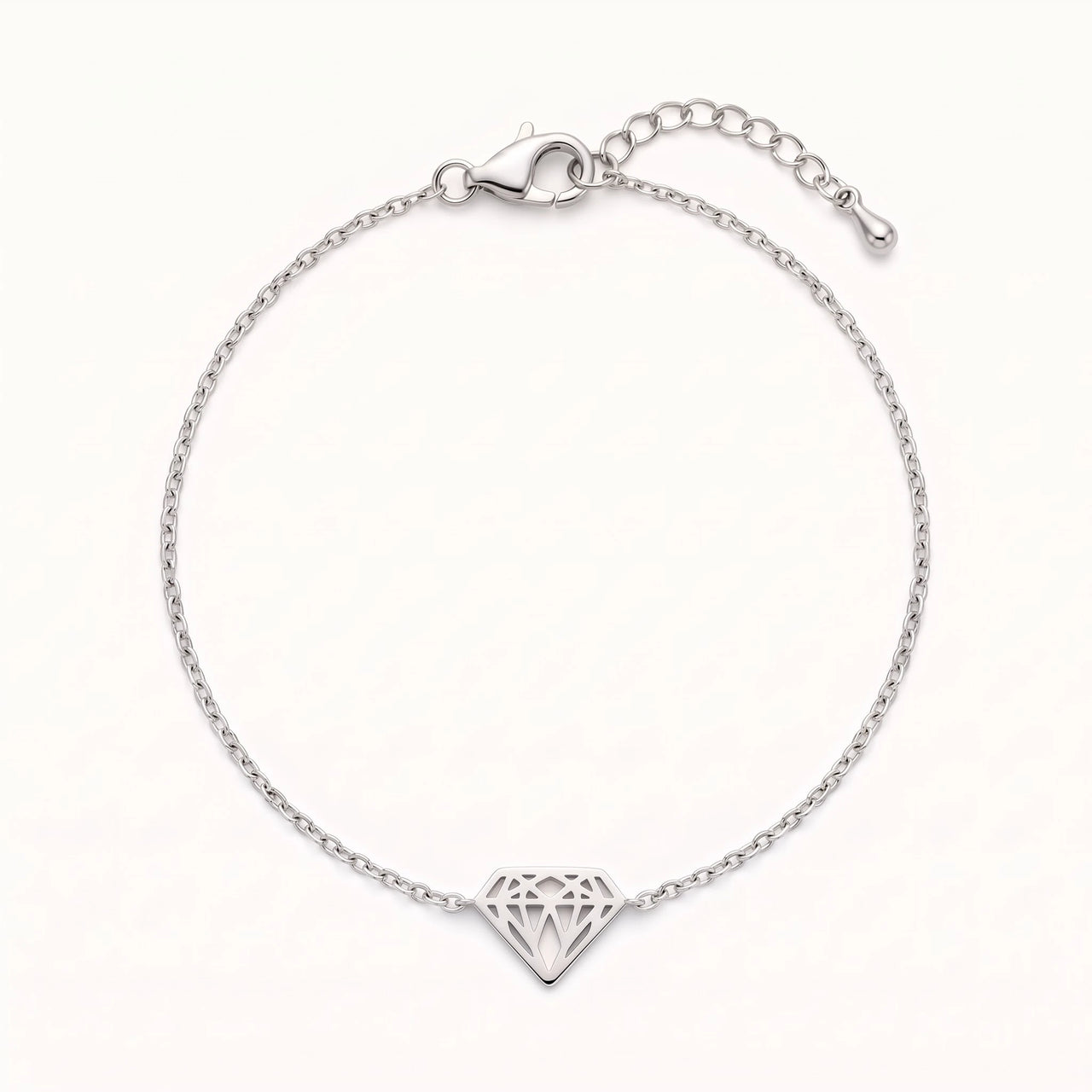Bracelet minimaliste — photo produit sur fond blanc, argent | SKU: 11662607-white-gold