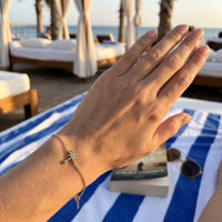 Thumbnail for Bracelet acier inoxydable femme — photo portée, taille réelle, or | SKU: 7819407-gold-color