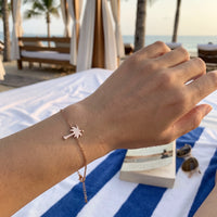 Thumbnail for Bracelet palmier — photo portée, taille réelle, or rose | SKU: 7819407-rose-gold-color