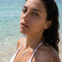 Thumbnail for Collier palmier — photo portée dans l'eau, waterproof, argent | SKU: 8732822-silver-plated