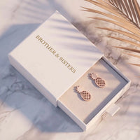 Thumbnail for Boucles d'oreilles ananas — dans l'écrin cadeau, or rose | SKU: 437186-rose-gold-color