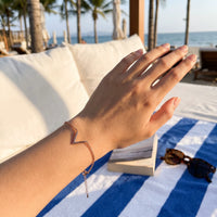 Thumbnail for Bracelet acier inoxydable femme — photo portée, taille réelle, or rose | SKU: 9443177-rose-gold