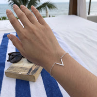 Thumbnail for Bracelet fin femme — photo portée, taille réelle, argent | SKU: 9443177-white-gold