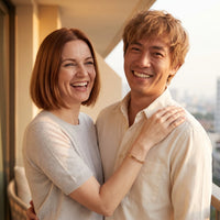 Thumbnail for Couple moment, she wears the Never Forget To Dream bracelet in rose gold | SKU: nftd-rg