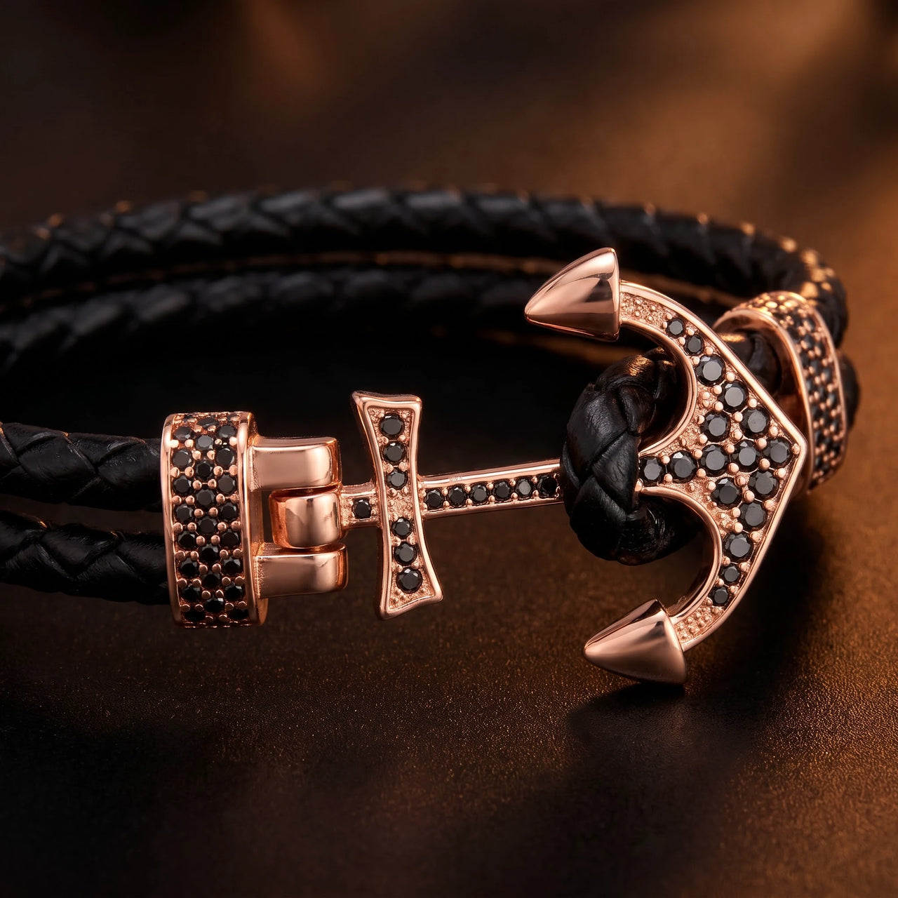 Rose Gold Anchor – macro close-up | Brother & Sisters | SKU: 3621358-rose-gold-XS-14-15, 3621358-rose-gold-S-16-17, 3621358-rose-gold-M-18-19, 3621358-rose-gold-L-20-21, 3621358-rose-gold-XL-22-23