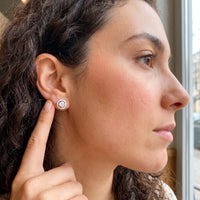 Thumbnail for Boucles d'oreilles argent femme — photo portée, taille réelle, argent | SKU: 19991927