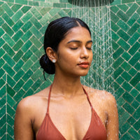 Thumbnail for Boucles d'oreilles rondes — photo portée sous la douche, waterproof, argent | SKU: 19991927