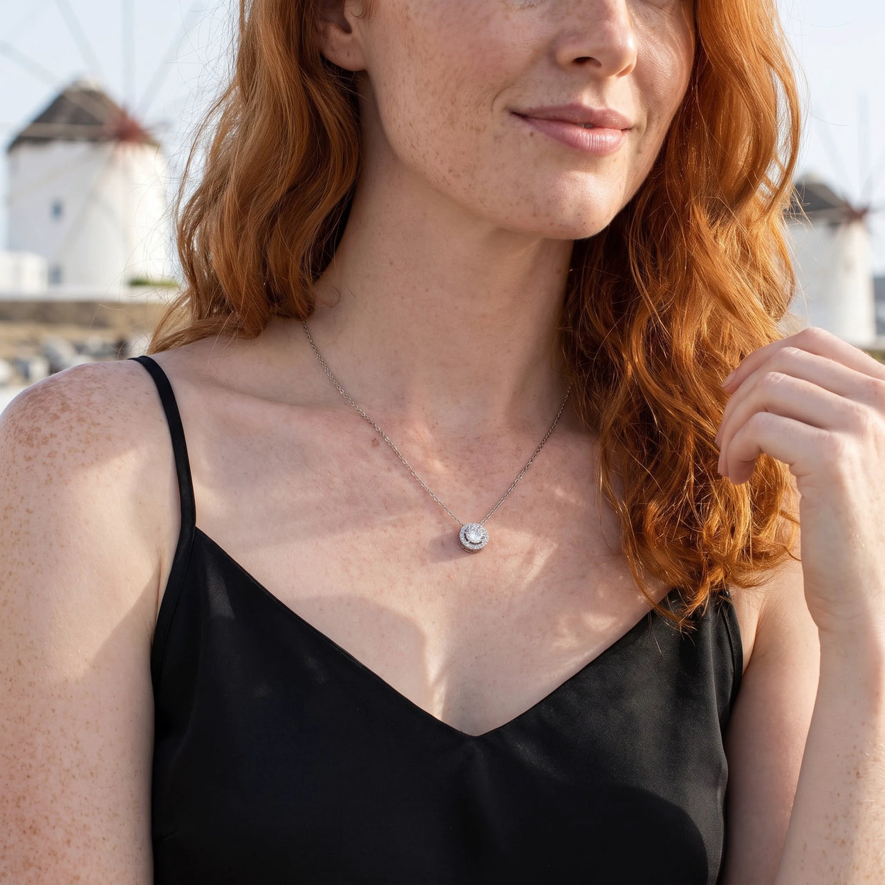 Collier rond — photo portée en escapade, argent | SKU: 33136351