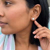 Thumbnail for Boucles d'oreilles zircon — photo portée, taille réelle, argent | SKU: 5056659