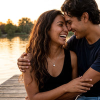 Thumbnail for Pendentif solitaire — photo en couple, argent | SKU: 505665