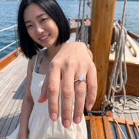 Thumbnail for Bague argent femme — photo portée, argent | SKU: 33759698-4.5-silver