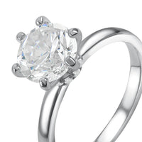 Thumbnail for Bague solitaire — photo produit sur fond blanc, argent | SKU: 33759698-4.5-silver
