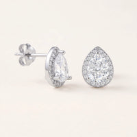 Thumbnail for Boucles d'oreilles goutte — photo produit sur fond blanc, argent | SKU: 505174