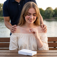 Thumbnail for Collier goutte d'eau — photo en couple, argent | SKU: 505415-white
