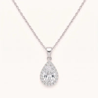 Thumbnail for Collier goutte d'eau — photo produit sur fond blanc, argent | SKU: 505415-white
