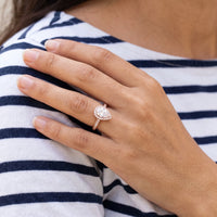Thumbnail for Bague goutte d'eau — gros plan sur les détails, or rose | SKU: 505162-4.5-rose-gold