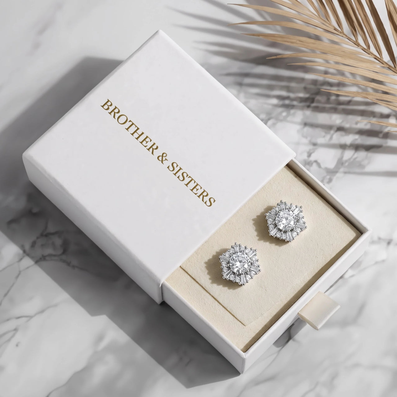 Boucles d'oreilles flocon de neige — dans l'écrin cadeau, argent | SKU: 30876249