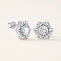 Thumbnail for Boucles d'oreilles flocon de neige — photo produit sur fond blanc, argent | SKU: 30876249
