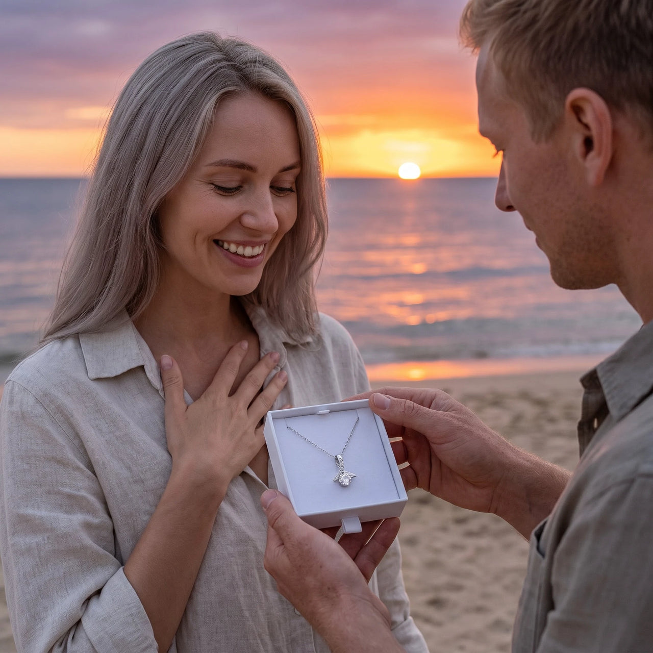 Collier noeud — photo en couple, argent | SKU: 6309048