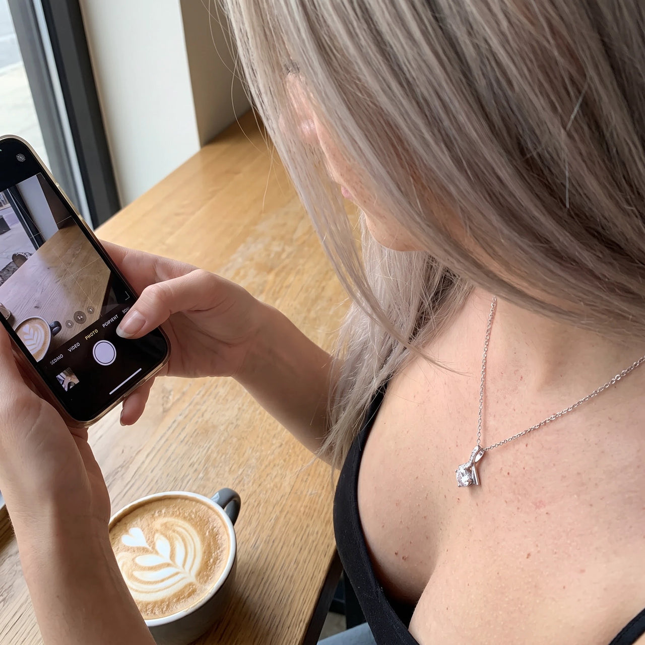 Collier argent femme — photo portée, taille réelle, argent | SKU: 6309048
