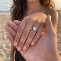 Thumbnail for Alliance et bague de fiançailles — photo en couple, argent | SKU: 497080-4.5-silver