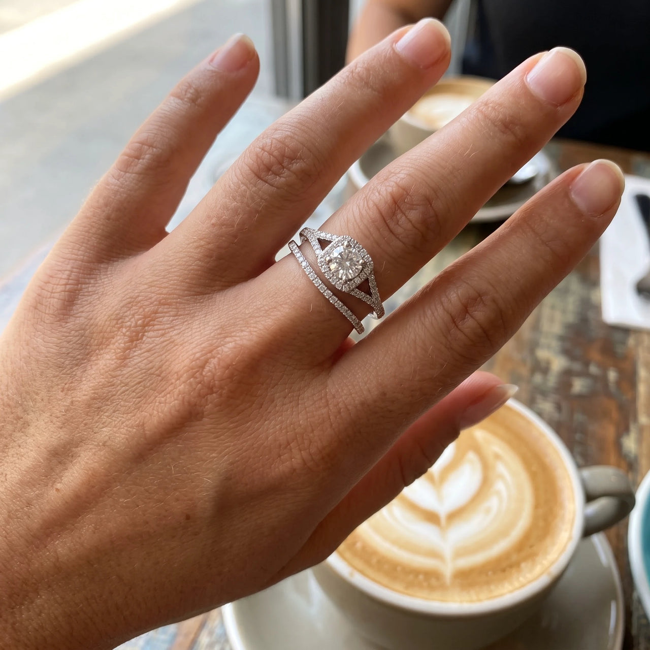 Bague argent femme — photo portée, taille réelle, argent | SKU: 497080-4.5-silver