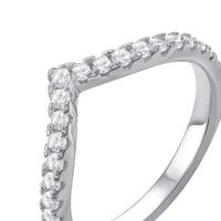 Thumbnail for Bague v — photo produit sur fond blanc, argent | SKU: 10645547-4.5-silver
