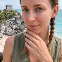 Thumbnail for Bague zircon — photo portée en escapade, argent | SKU: 10645547-4.5-silver