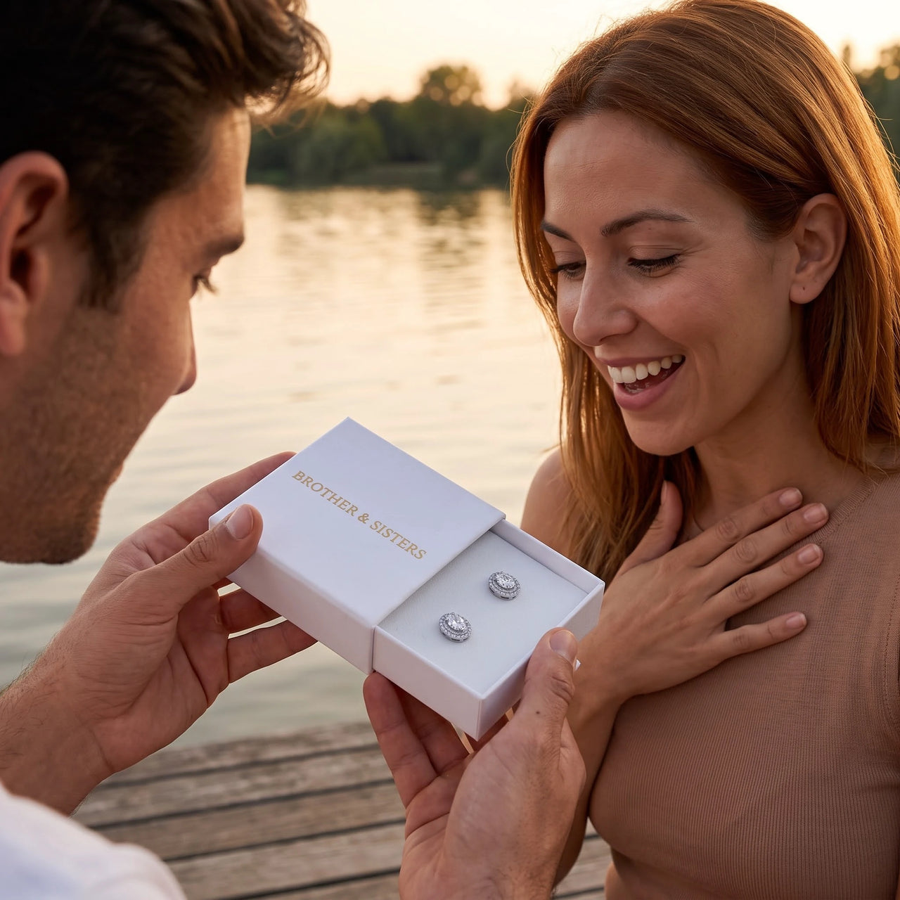 Boucles d'oreilles ovales — photo en couple, argent | SKU: 6306968-white