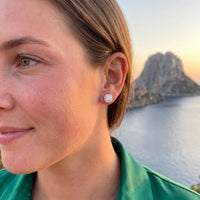 Thumbnail for Boucles d'oreilles zircon — photo portée en escapade, argent | SKU: 505263