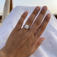 Thumbnail for Bague de fiançailles — photo portée, taille réelle, argent | SKU: 346060-4.5-silver