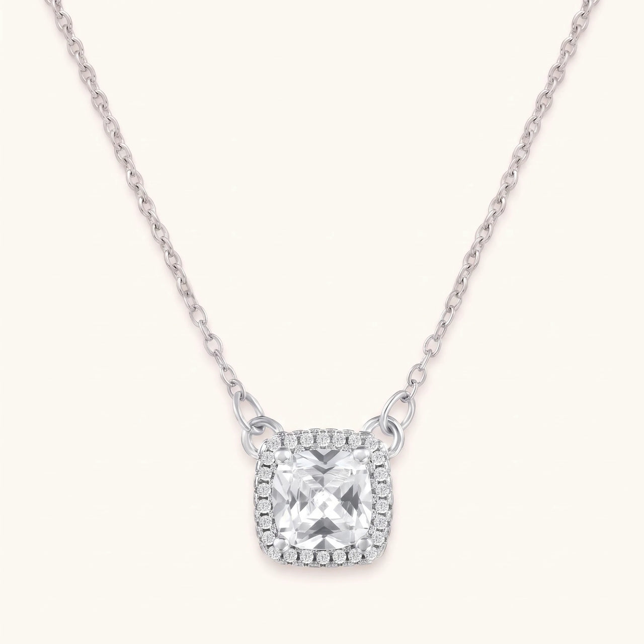 Collier zircon — photo produit sur fond blanc, argent | SKU: 505721