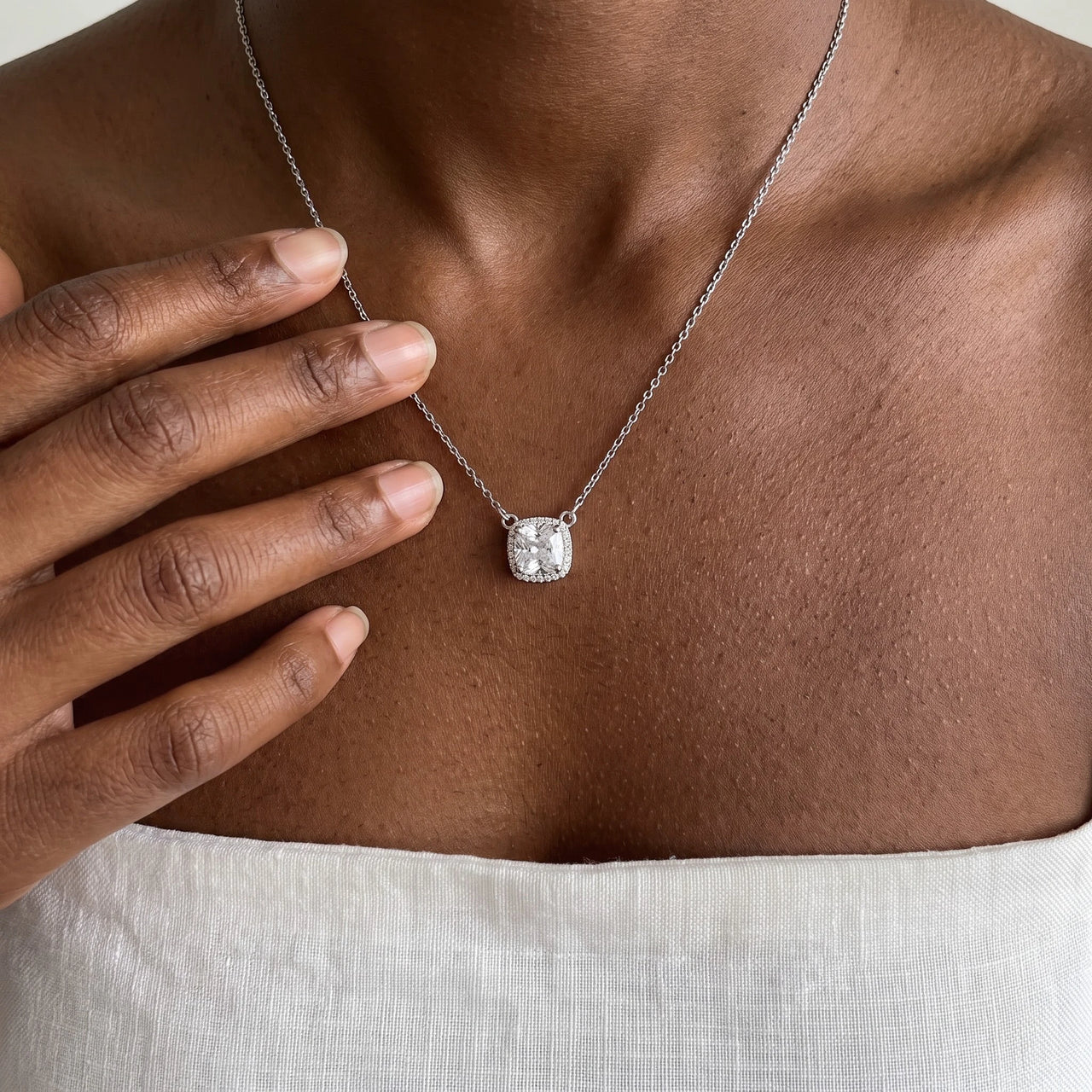 Bijoux mariage — photo portée, taille réelle, argent | SKU: 505721