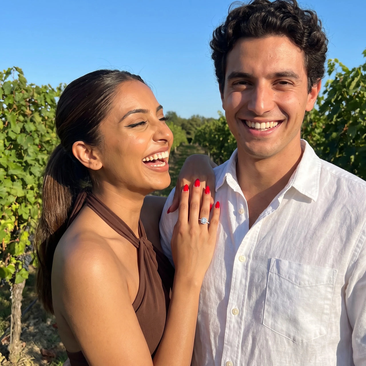 Bague zircon — photo en couple, argent | SKU: 497131-4.5-silver