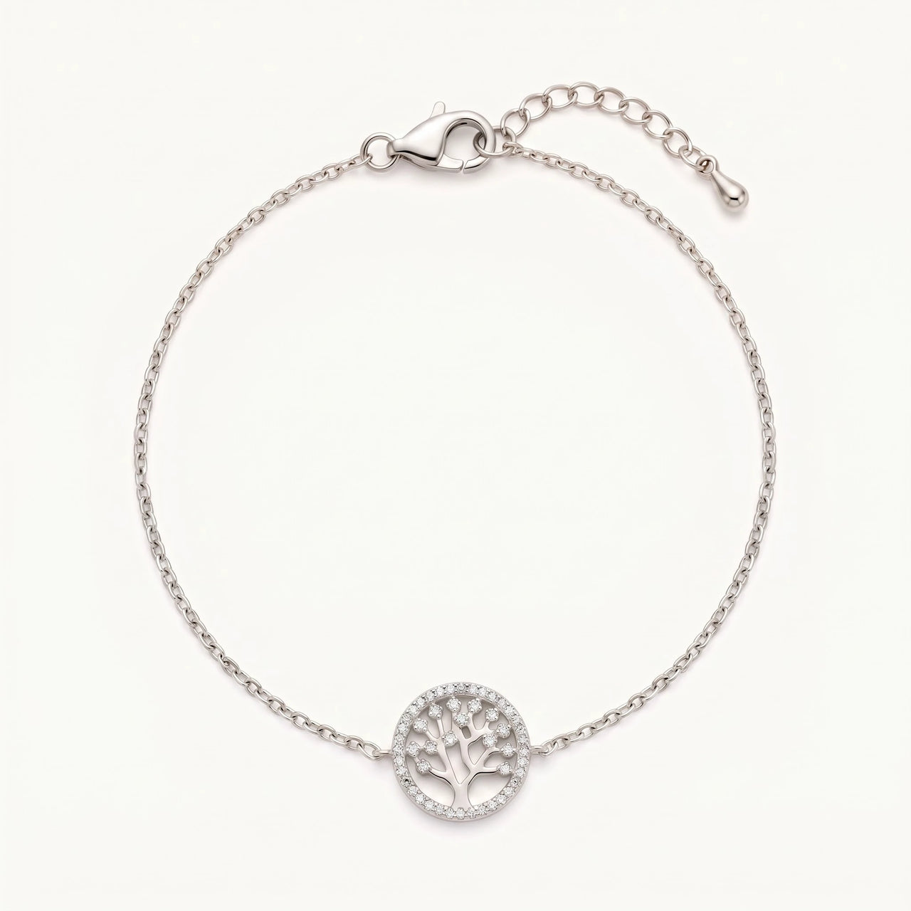 Bracelet fin femme — photo produit sur fond blanc, argent | SKU: 18963309-white-gold